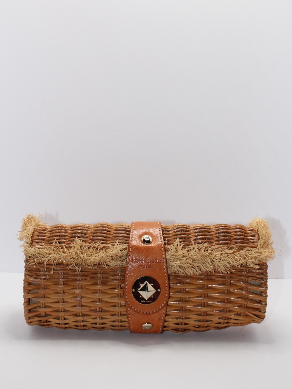 Kate Spade New York Wicker Raffia Basket Clutch (RARE)